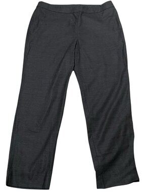 St John Emma Dress Pants Lightweight Dark Gray Wool Silk Blend Sz 16 Career Work